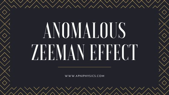 Anomalous Zeeman Effect