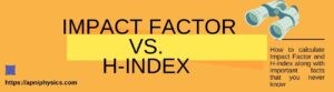 impact factor vs h index